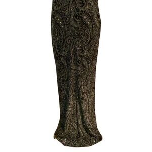Vintage Elegant Black Paisley maxi Skirt Amazing